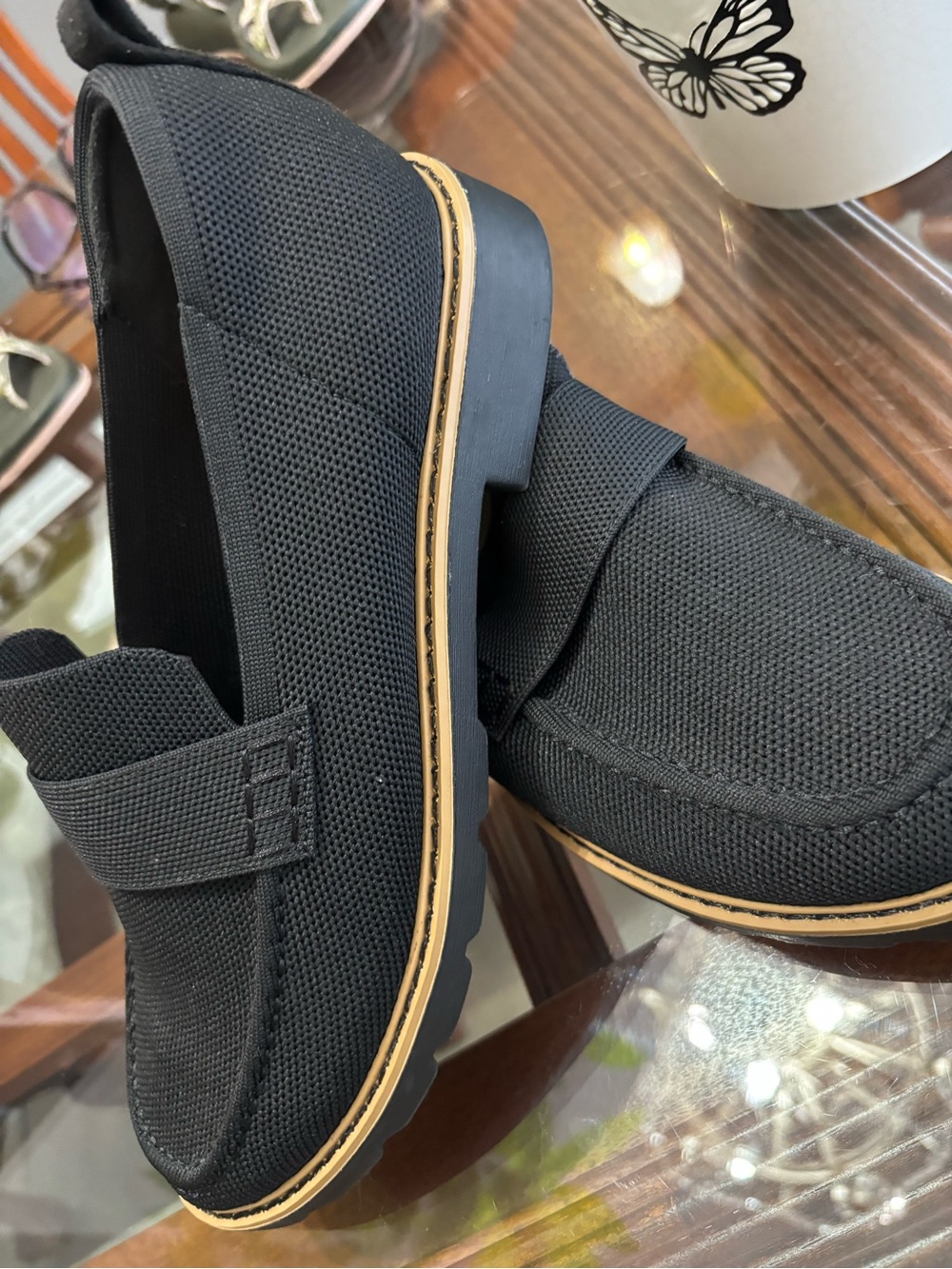 Taryn Rose Women’s Black Knit Comfort Loafers Slip On Shoes Size 10 - Picture 5 of 12